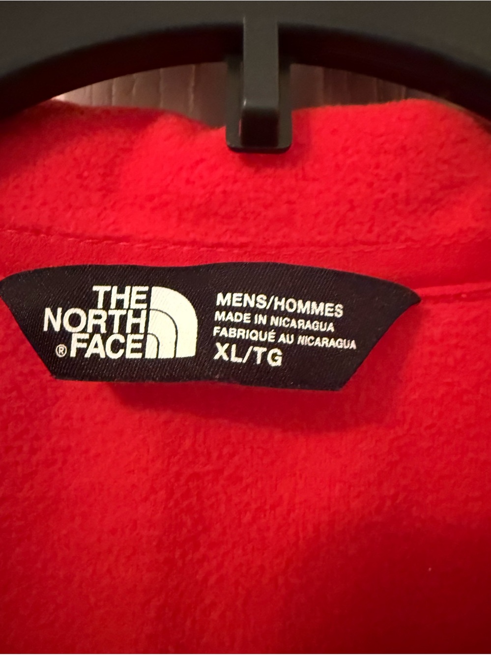 The North Face Red Fleece Pullover with Black Neck Label - Picture 3 of 8